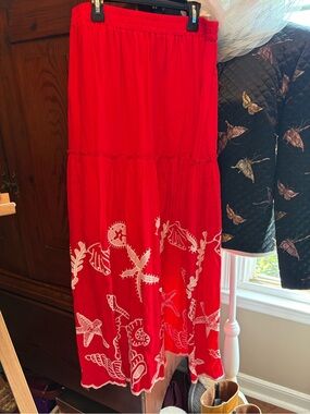 Beach Embroidered Maxi Skirt